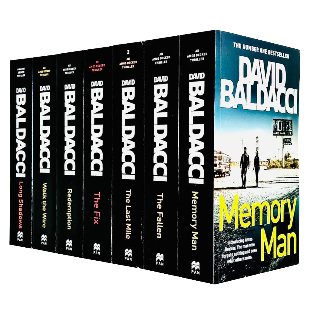 An Amos Decker Thriller Series 7 Books Collection Set By David Baldacci(Long Shadows, Walk the Wire, Redemption, The Fix, The Last Mile, The Fallen & Memory Man) Paperback