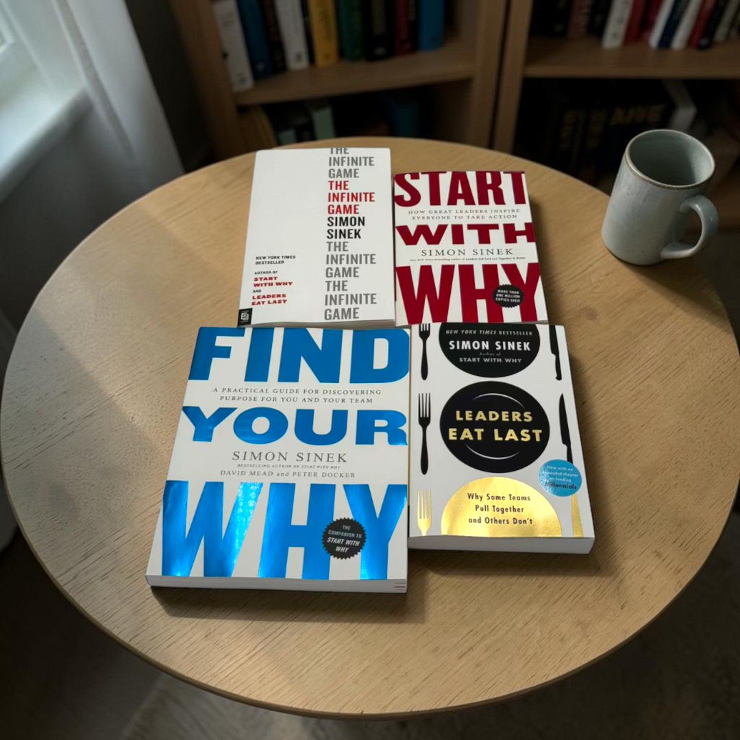 Simon Sinek – 4 Book Collection Set (The Infinite Game, Start With Why, Leaders Eat Last, Find Your Why)