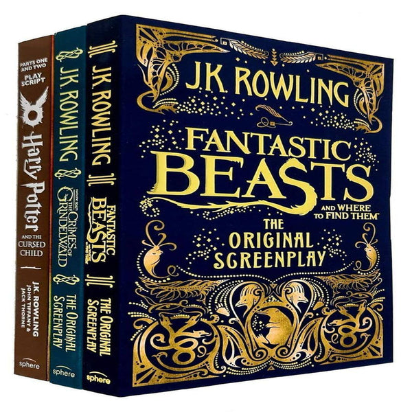 J.K. Rowling Collection 3 Books Set (Fantastic Beasts and Where to Find Them, The Crimes of Grindelwald, Harry Potter and the Cursed Child - Parts One and Two)