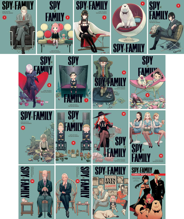 Spy x Family Complete 17 Book Series (Vol. 1-15 + Official Guide + Spy x Family Portrait) Manga Set by Tatsuya Endo