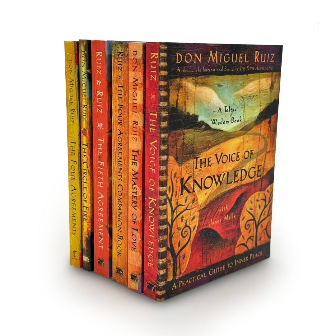 Toltec Wisdom Series 6-Book Set by Don Miguel Ruiz – The Four Agreements & Spiritual Self-Help Collection