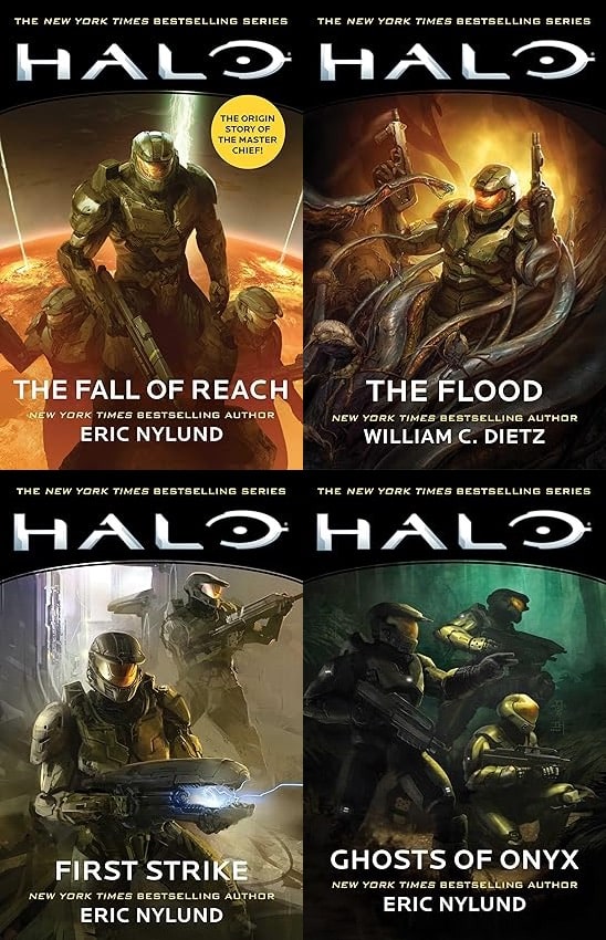 The Original Halo Book Series (The Fall of Reach, The Flood, First Strike, Ghosts of Onyx)