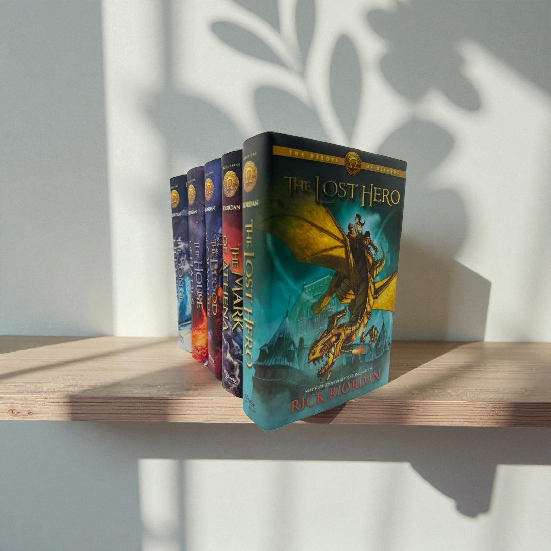 The Heroes of Olympus 5-Book Hardcover Collection by Rick Riordan (Lost Hero, Son of Neptune, Mark of Athena, House of Hades, Blood of Olympus)