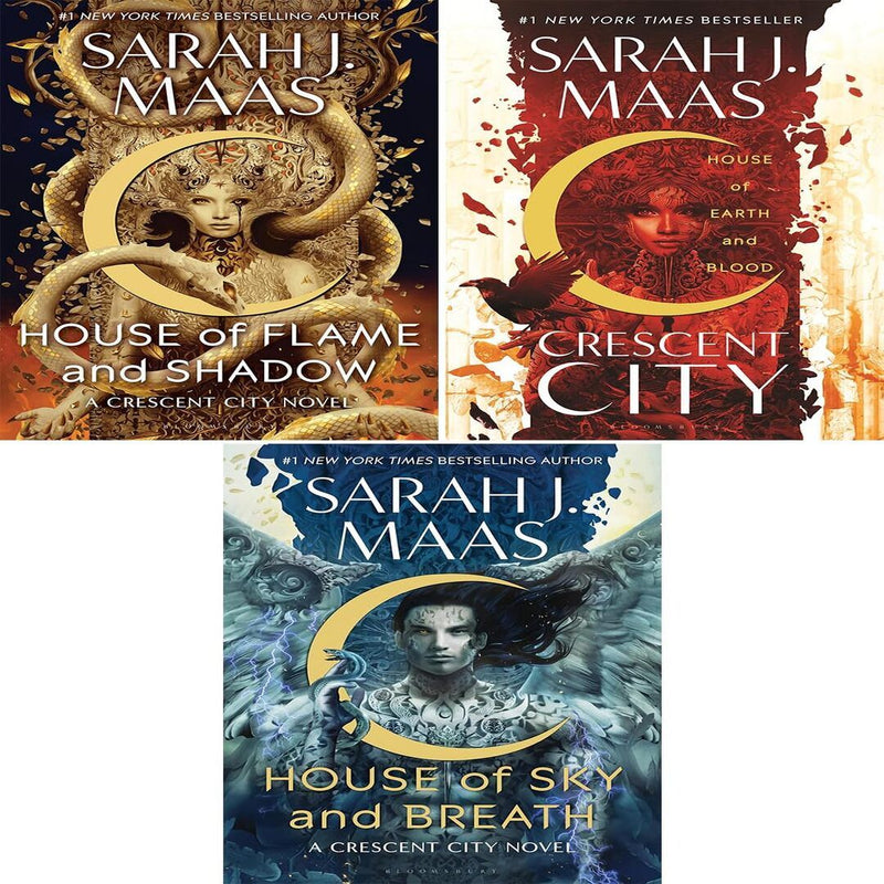 Crescent City Series Set of 3 Books. House of Earth and Blood, House of Sky and Breath and House of Flame and Shadow