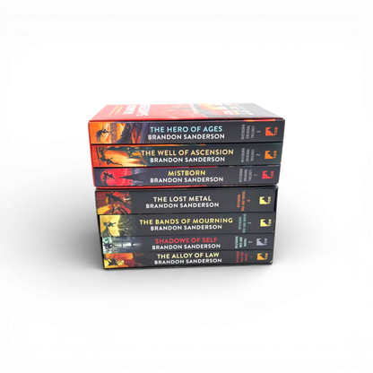 Mistborn 7 Trade Paperback Books Collection Set by Brandon Sanderson (Final Empire, Well of Ascension, Hero of Ages, Bands of Mourning)