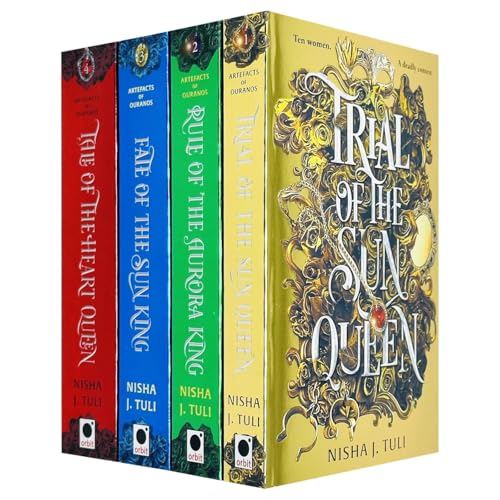 Artefacts of Ouranos Series 4 Books Collection Set By Nisha J. Tuli (Trial of the Sun Queen, Rule of the Aurora King, Fate of the Sun King & Tale of the Heart Queen) [Paperback] Nisha J. Tuli