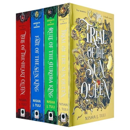 Artefacts of Ouranos Series 4 Books Collection Set By Nisha J. Tuli (Trial of the Sun Queen, Rule of the Aurora King, Fate of the Sun King & Tale of the Heart Queen) [Paperback] Nisha J. Tuli