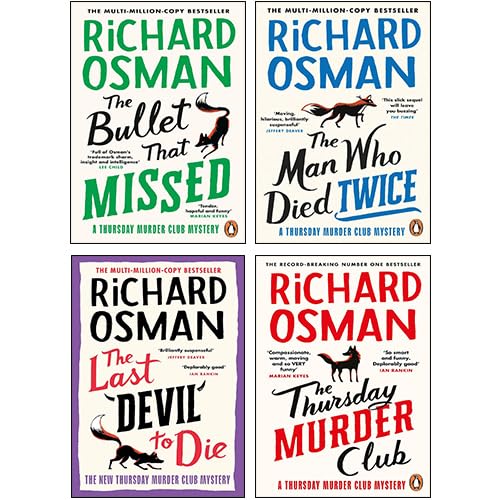 Richard Osman 4 Books Collection Set (The Thursday Murder Club, The Man Who Died Twice, The Bullet That Missed, The Last Devil To Die) [Paperback] Richard Osman