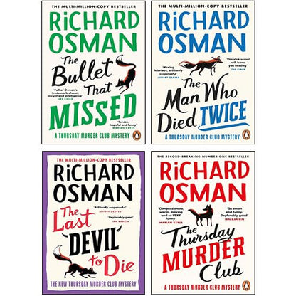 Richard Osman 4 Books Collection Set (The Thursday Murder Club, The Man Who Died Twice, The Bullet That Missed, The Last Devil To Die) [Paperback] Richard Osman