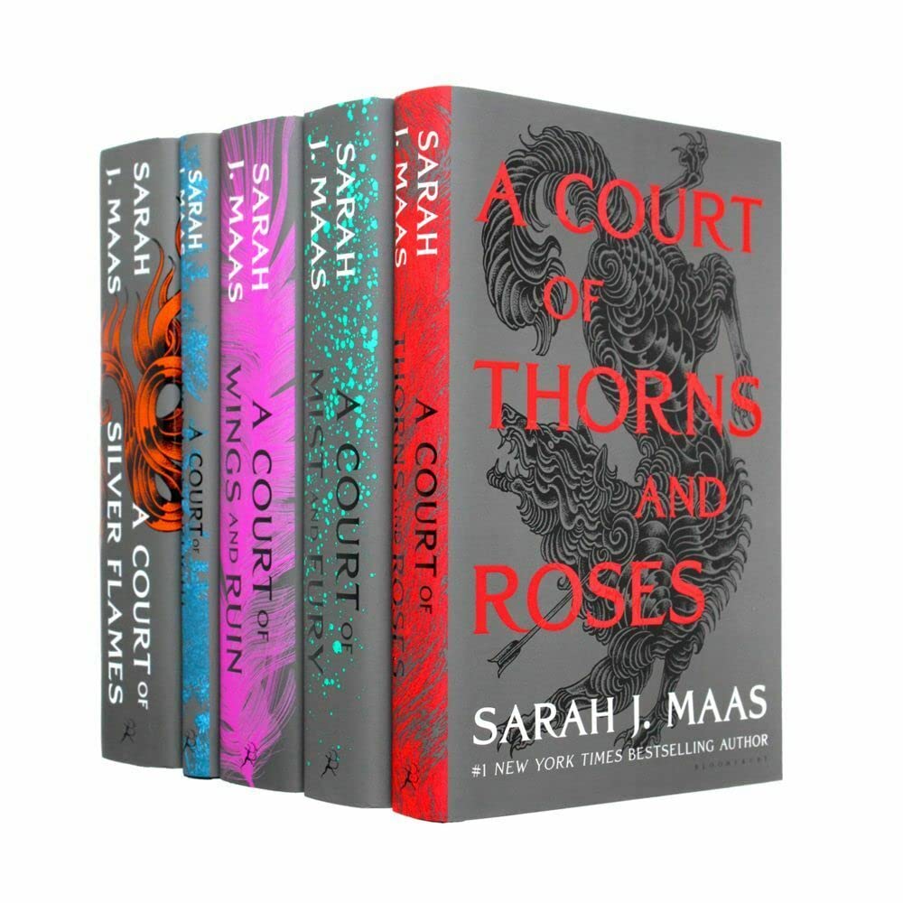A Court of Thorns and Roses 1-5 Series. A Court of Thorns and Roses, Mist and Fury, Wings and Ruin, Frost and Starlight, Silver Flames. [Hardcover] Sarah J. Maas