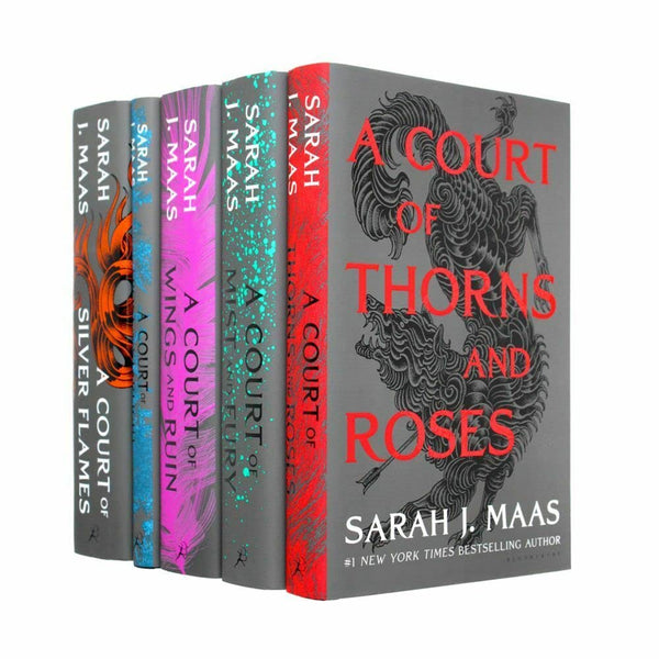 A Court of Thorns and Roses 1-5 Series. A Court of Thorns and Roses, Mist and Fury, Wings and Ruin, Frost and Starlight, Silver Flames. [Hardcover] Sarah J. Maas