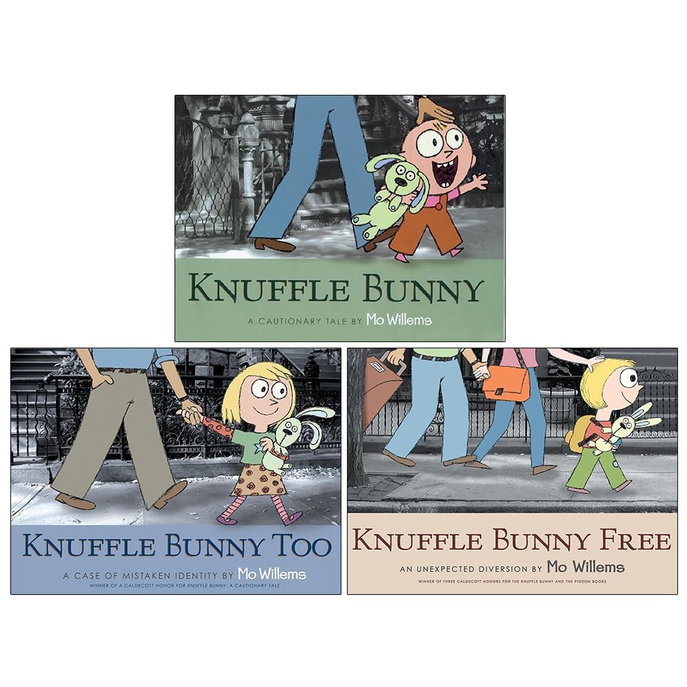 Knuffle Bunny Series Collection 3 Books Set By Mo Willems (Knuffle Bunny, Knuffle Bunny Too & Knuffle Bunny Free) [Paperback] Mo Willems