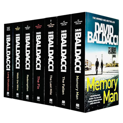 An Amos Decker Thriller Series 7 Books Collection Set By David Baldacci(Long Shadows, Walk the Wire, Redemption, The Fix, The Last Mile, The Fallen & Memory Man) Paperback