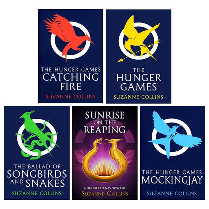 The Hunger Games 5 Books Collection Set By Suzanne Collins(The Ballad of Songbirds and Snakes, The Hunger Games, Catching Fire, Mockingjay & Sunrise on the Reaping) [Paperback] Suzanne Collins