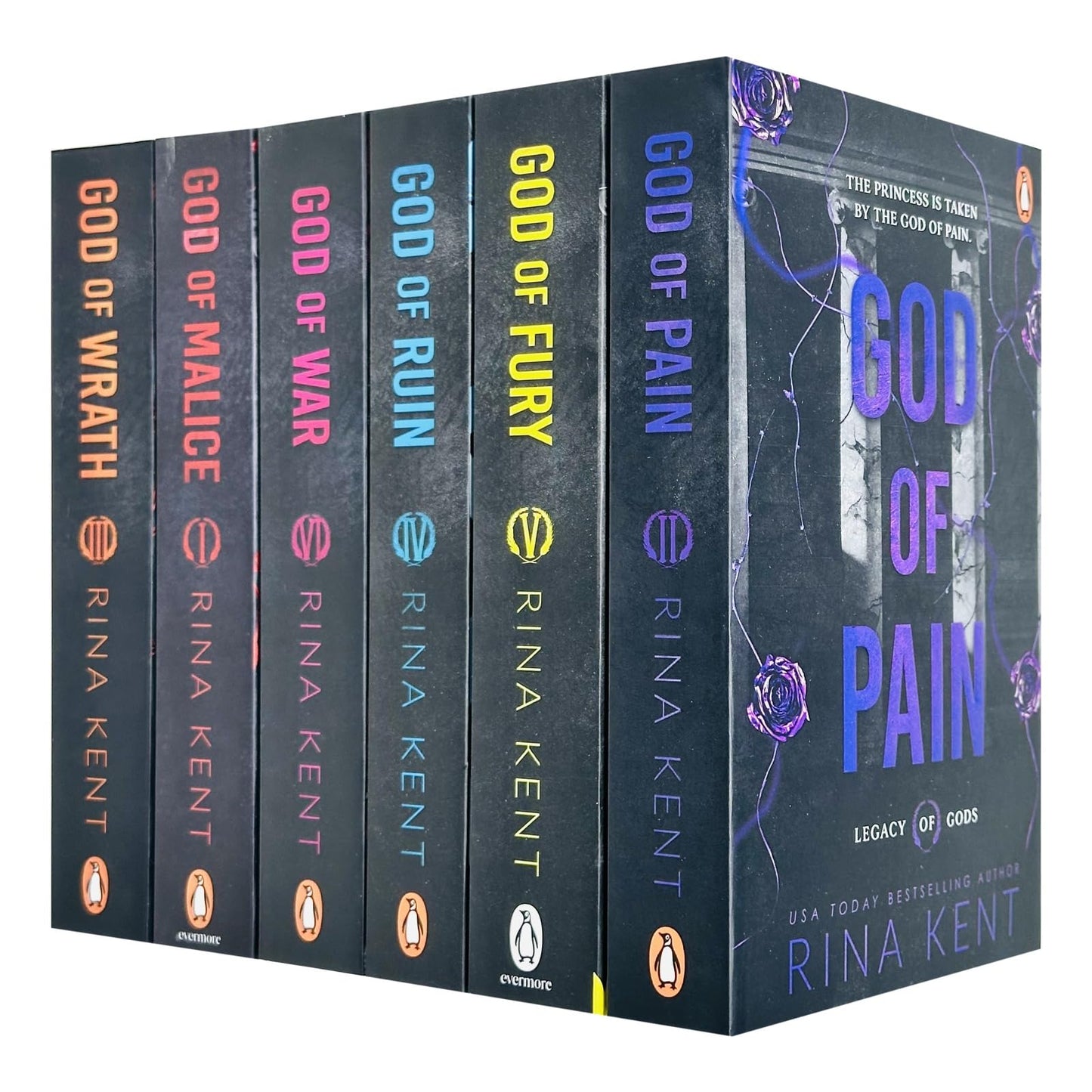 Legacy of Gods Series Collection 6 Books Set By Rina Kent (God of Pain, God of Fury, God of Ruin, God of War, God of Malice & God of Wrath) [Paperback] Rina Kent