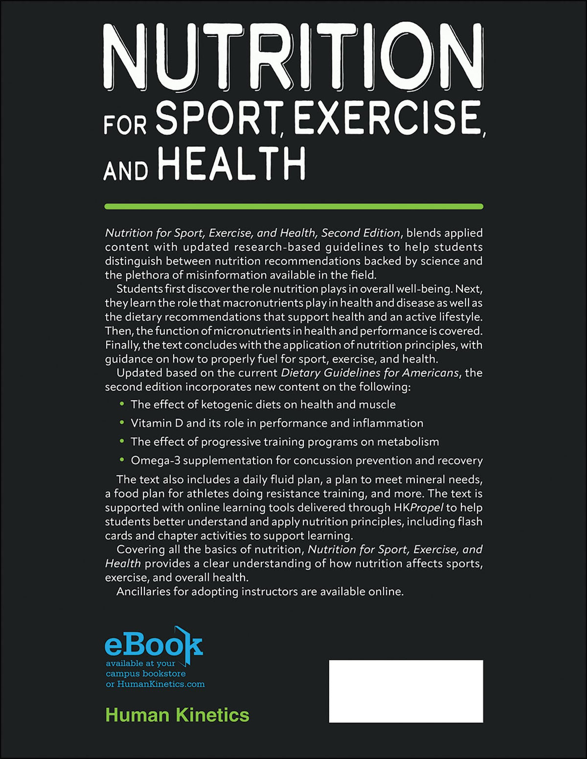 Nutrition for Sport, Exercise, and Health — Second Edition (Paperback) — additional view