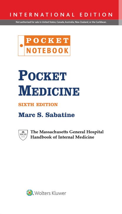 Pocket Medicine: The Massachusetts General Hospital Handbook of Internal Medicine;Pocket Notebook [Paperback] Sabatine MD MPH, Marc S.