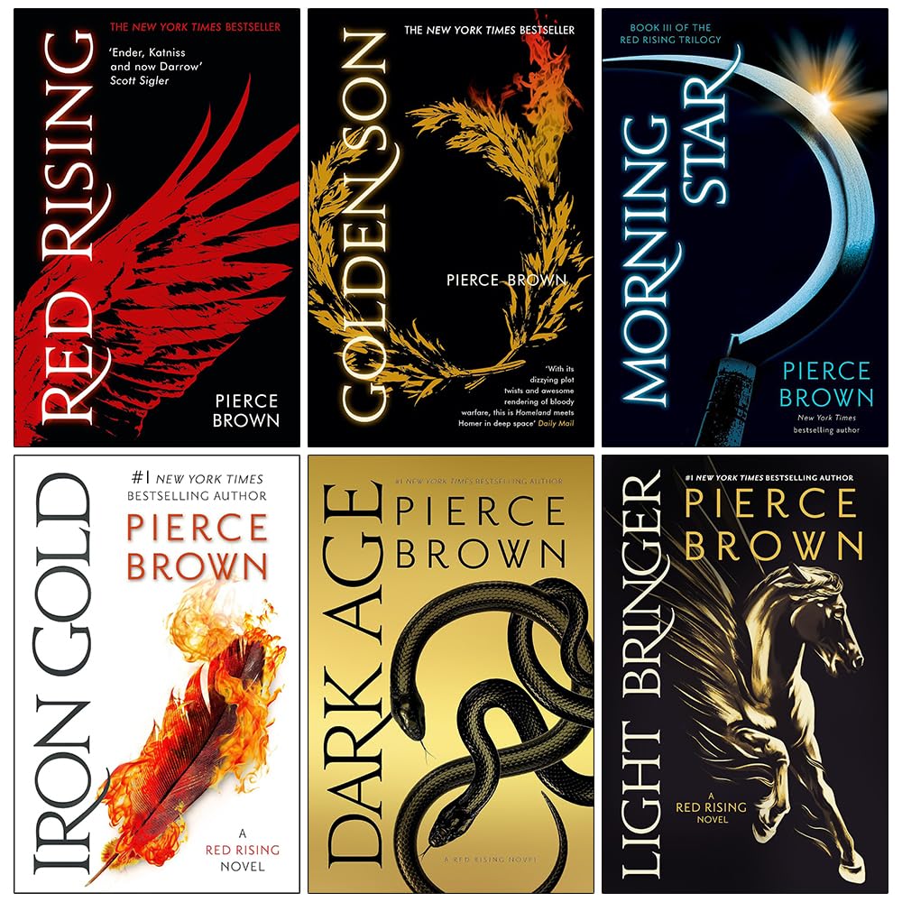 Red Rising Series 6 Books Collection Set By Pierce Brown (Red Rising, Golden Son, Morning Star, Iron Gold, Dark Age & Light Bringer) [Paperback] Pierce Brown