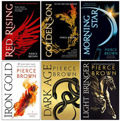 Red Rising Series 6 Books Collection Set By Pierce Brown (Red Rising, Golden Son, Morning Star, Iron Gold, Dark Age & Light Bringer) [Paperback] Pierce Brown