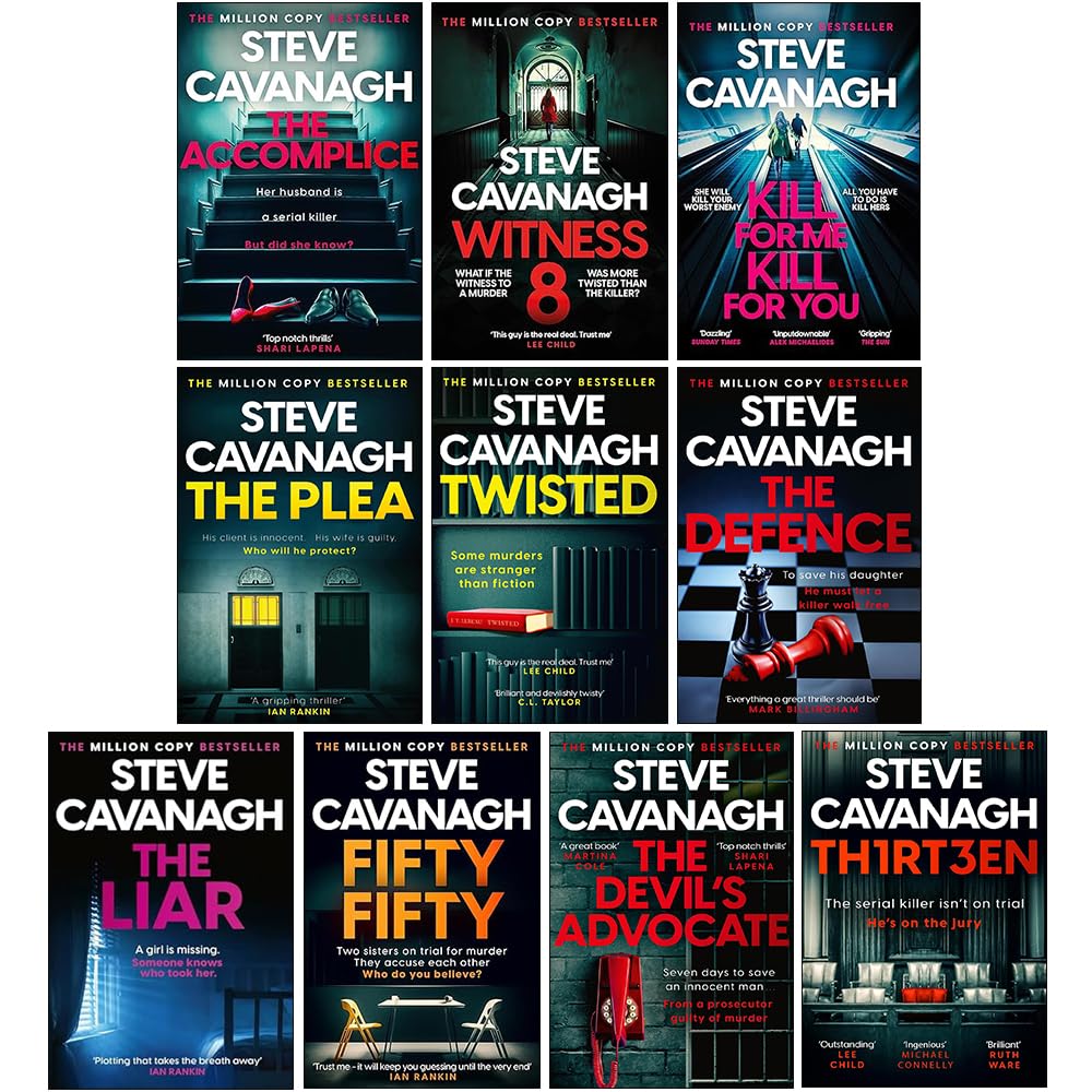 Eddie Flynn Series 10 Books Collection Set By Steve Cavanagh (Twisted, Thirteen, The Defence, The Plea, The Liar, Fifty-Fifty, The Devil's Advocate, The Accomplice, Witness 8 & Kill For Me Kill For You) [Paperback] Steve Cavanagh