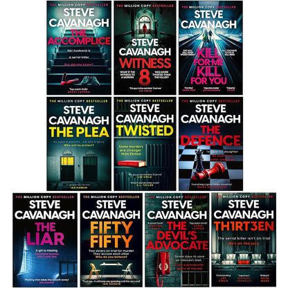 Eddie Flynn Series 10 Books Collection Set By Steve Cavanagh (Twisted, Thirteen, The Defence, The Plea, The Liar, Fifty-Fifty, The Devil's Advocate, The Accomplice, Witness 8 & Kill For Me Kill For You) [Paperback] Steve Cavanagh