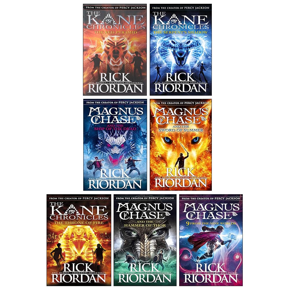 Kane Chronicles & Magnus Chase and the Gods of Asgard 7 Books Collection Set(The Red Pyramid, The Throne of Fire, The Serpent's Shadow, The Sword of Summer, The Hammer of Thor & More) [paperback] Rick Riordan