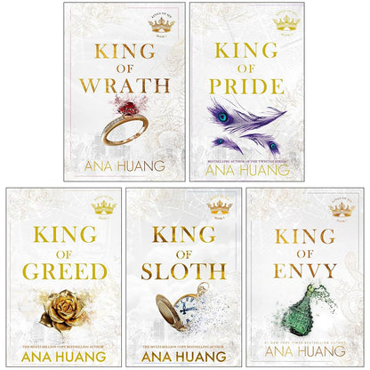 Kings of Sin Series 5 Books Collection Set By Ana Huang (King of Wrath, King of Pride, King of Greed, King of Sloth & King of Envy) [Paperback] Ana Huang