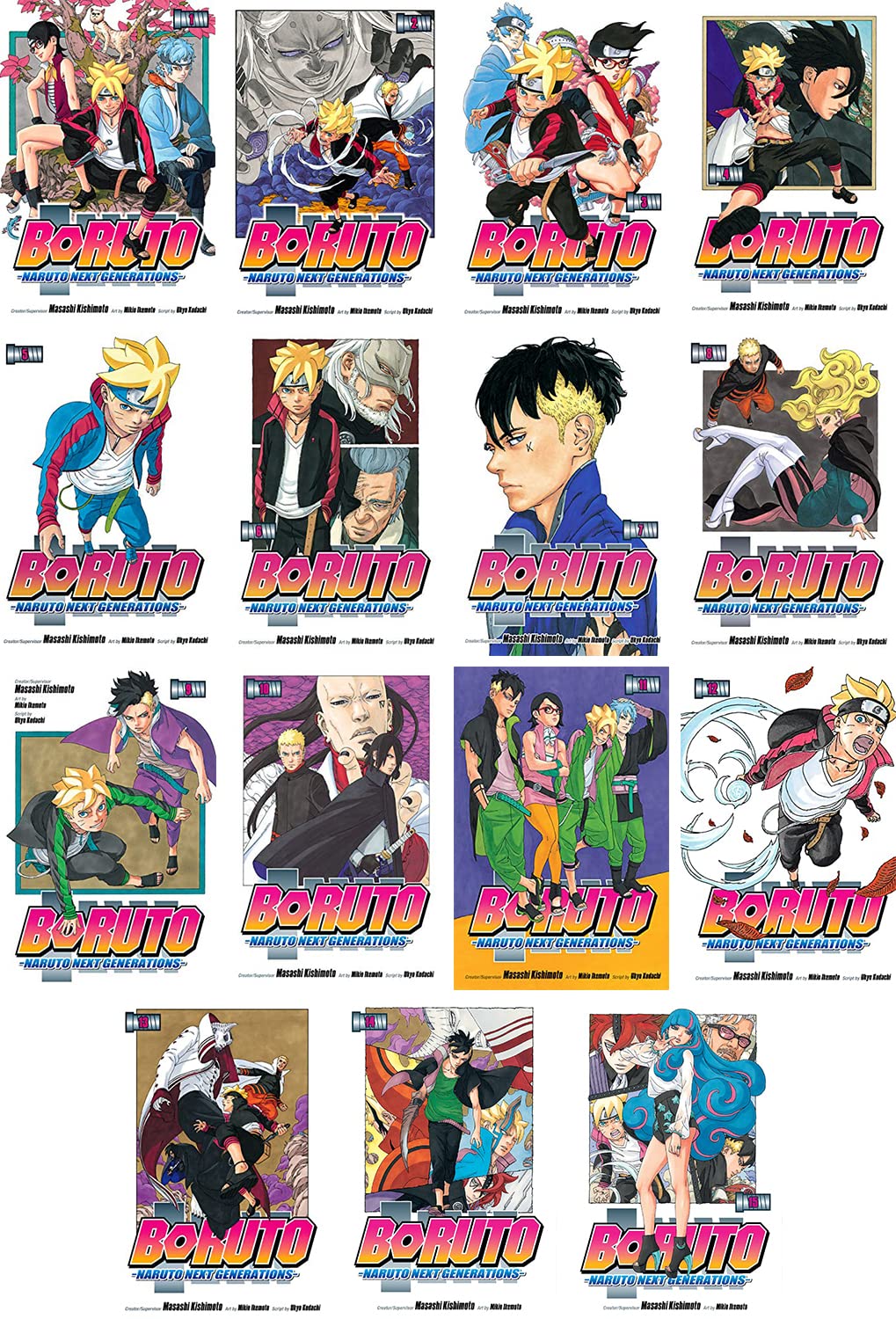 mukawa Boruto Manga Set, Vol. 1-15 White [Apparel] Masashi Kishimoto Ukyo Kodachi and Mikio Ikemoto