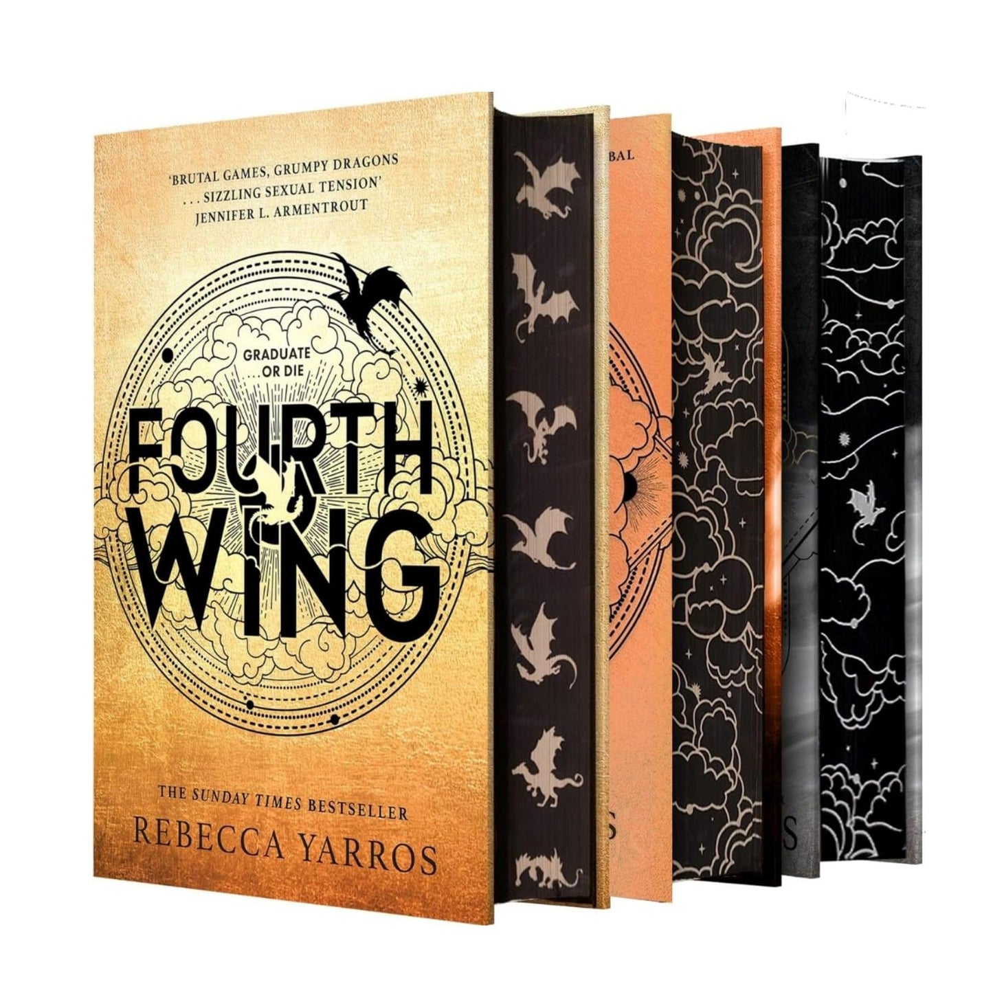 Empyrean Series by Rebecca Yarros – 3-Book Deluxe Hardcover Collection Set (Fourth Wing, Iron Flame & Onyx Storm) with Sprayed Edges [Hardcover] Rebecca Yarros