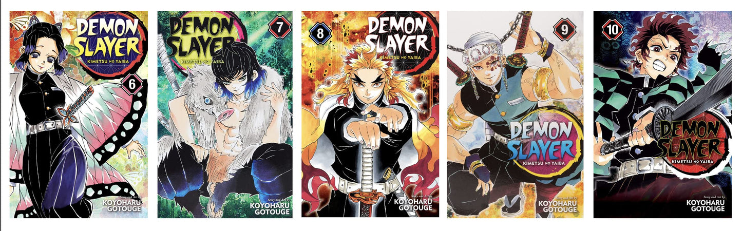 Demon Slayer Vol. 6,7,8,9,10 Bundle Set (5 Book Collection) [Paperback] Koyoharu Gotouge