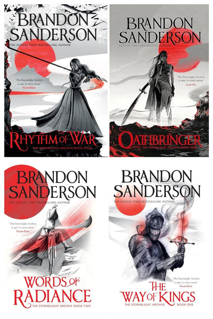 Brandon Sanderson The Stormlight Archive Series 4 Books Collection Set (The Way of Kings, Words of Radiance, Oathbringer, Rhythm of War) [Paperback] Brandon Sanderson