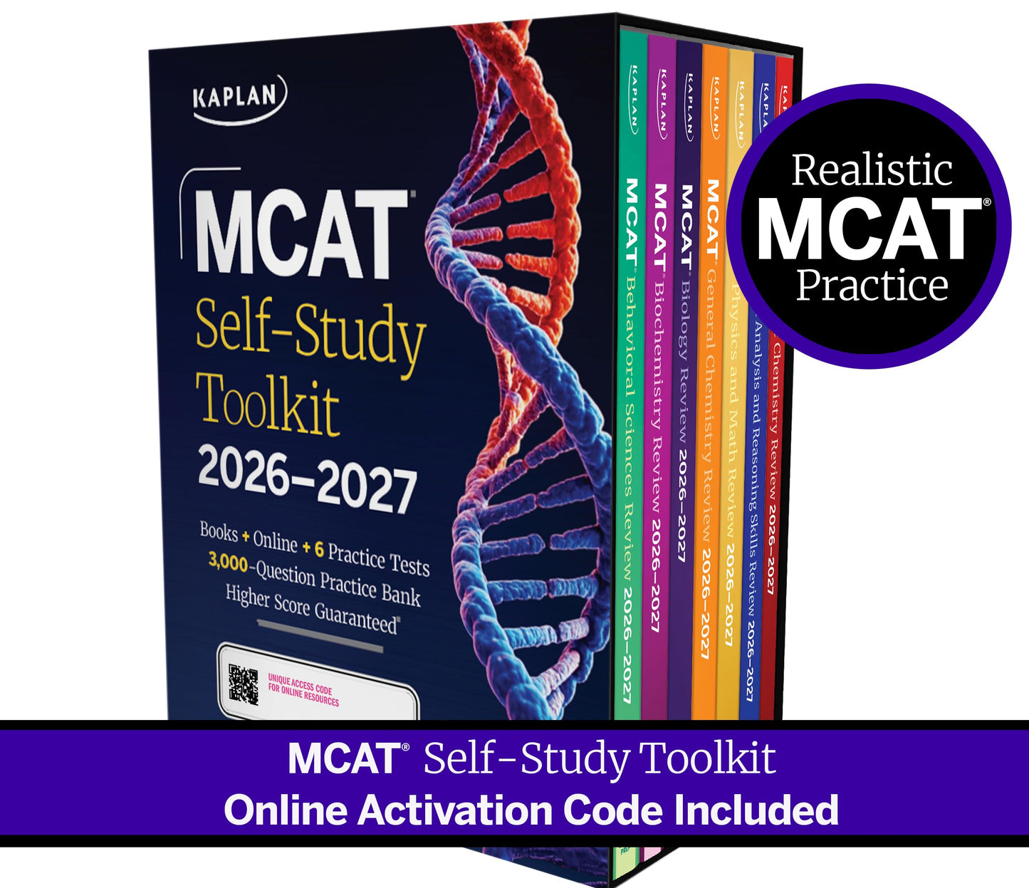 MCAT Self-Study Toolkit 2026-2027: Includes MCAT Complete 7 Book Set, 6 Full Length Online Practice Tests + Customizable 3,000 Question Practice Bank (Kaplan Test Prep) [Paperback] Kaplan Test Prep