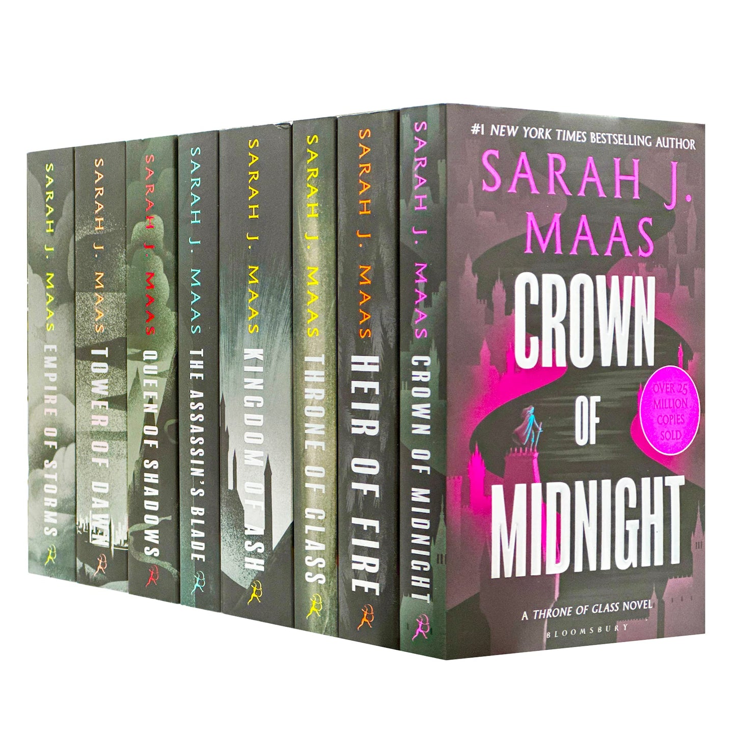 Throne Of Glass Series Collection 8 Books Set By Sarah J. Maas NEW COVER (Crown of Midnight, Heir of Fire, Queen of Shadows, Empire of Storms, Tower of Dawn, Kingdom of Ash & MORE!) [video game]