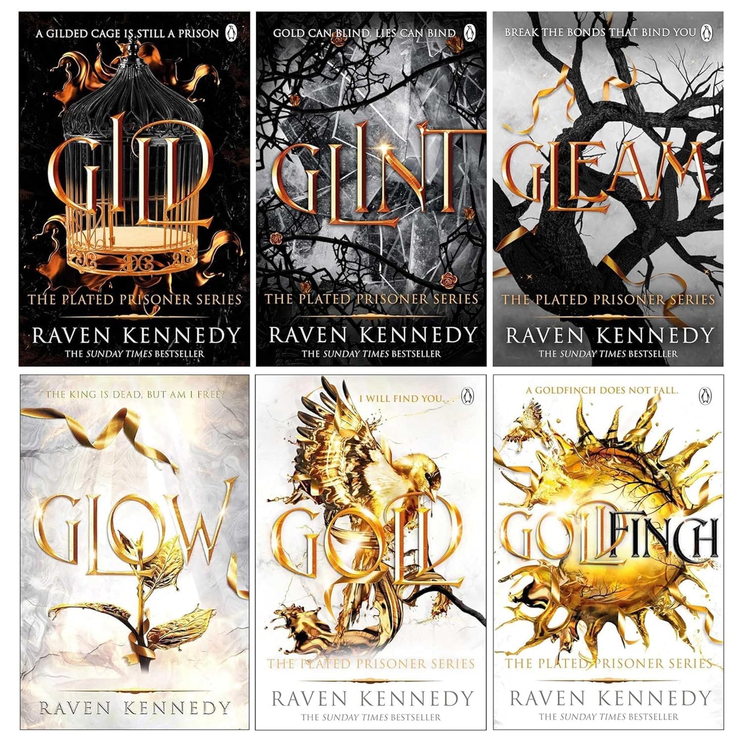 The Plated Prisoner Series 6 Books Collection Set By Raven Kennedy (Gild, Glint, Gleam, Glow, Gold & Goldfinch) [Paperback] Raven Kennedy