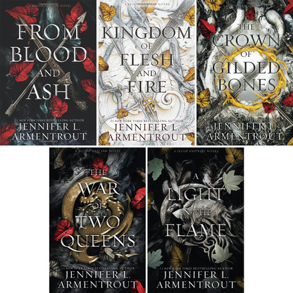 Blood and Ash Series 5 Book Set(From Blood and Ash, A Kingdom of Flesh and Fire, The Crown of Gilded Bones, The War of Two Queens, a Light in the Flame) by Jennifer L. Armentrout [Hardcover] Jennifer L. Armentrout
