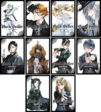 Black Butler Manga Set Vol 11-20 by Yana Toboso, Set of 10 Books [Paperback] Yana Toboso; 9780316225335, 9780316225342; 9780316244299, 9780316244305; 9780316254199, 9780316369022, 9780316376709 and 9780316336222, 9780316259408, 9780316305013