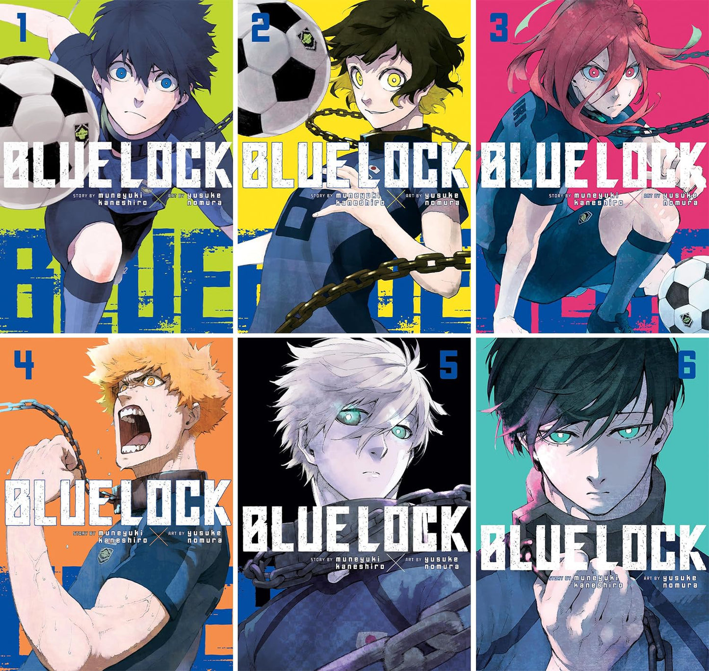 Blue Lock Manga Set Volumes 1-5 [Paperback] Muneyuki Kaneshiro
