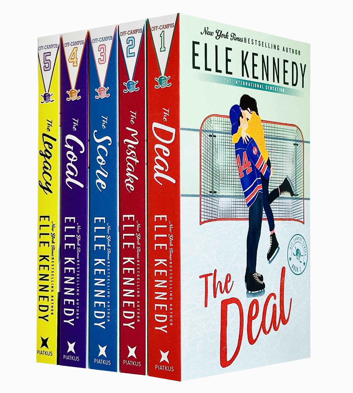 Off-Campus Series 5 Books Collection Set By Elle Kennedy (The Deal, Mistake, Score, Goal, Legacy)