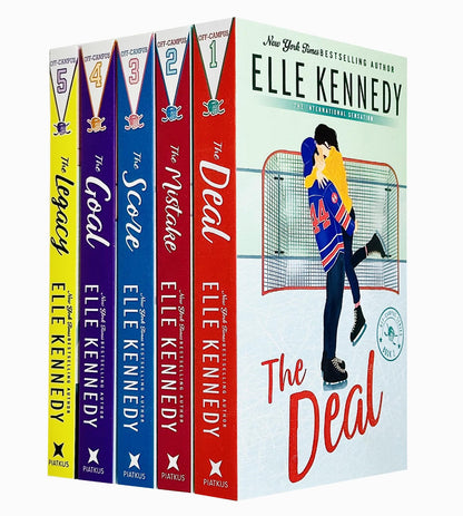 Off-Campus Series 5 Books Collection Set By Elle Kennedy (The Deal, Mistake, Score, Goal, Legacy)