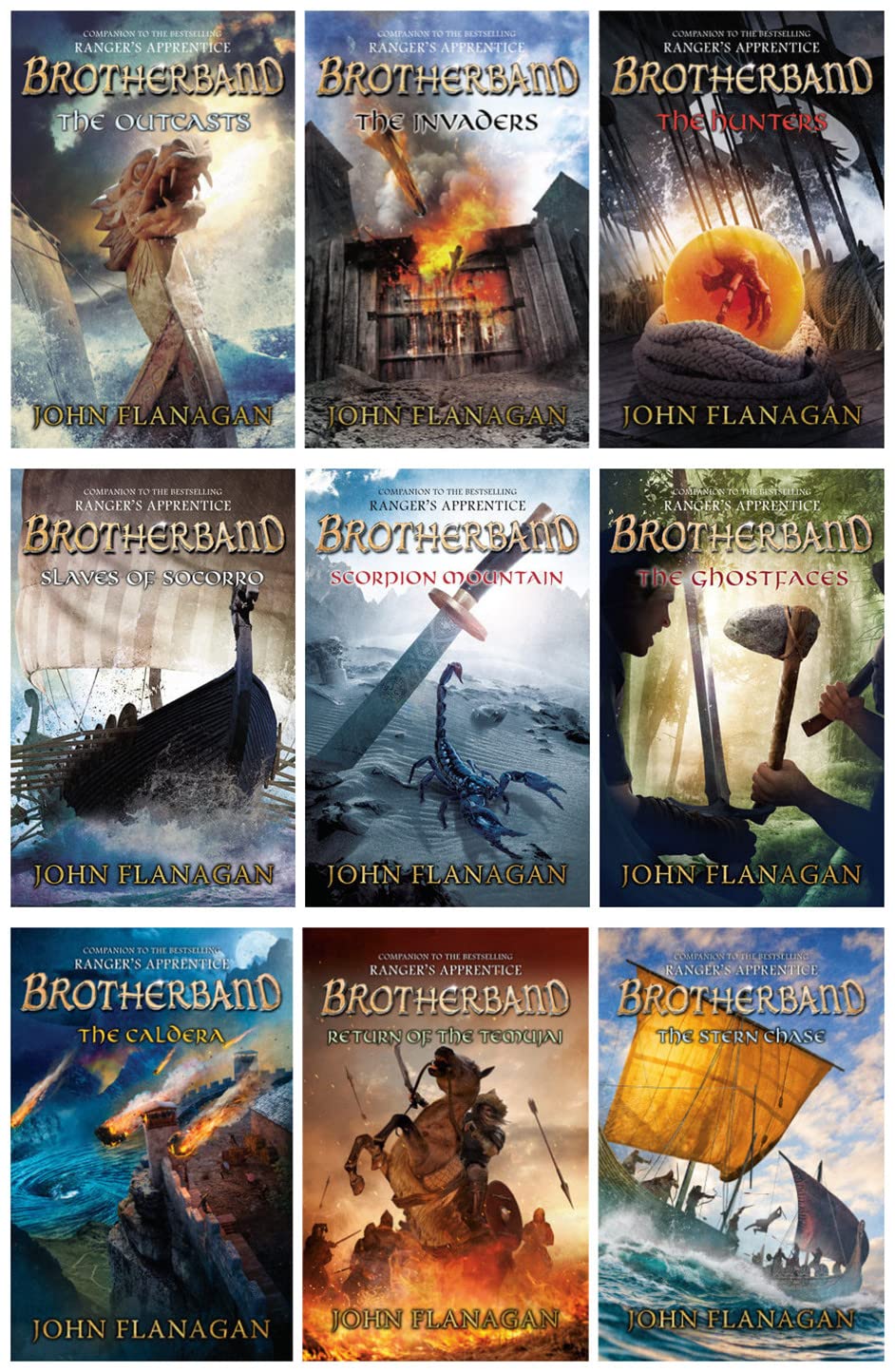 The Brotherband Chronicles Series Complete 9 Books Set [Paperback] John Flanagan
