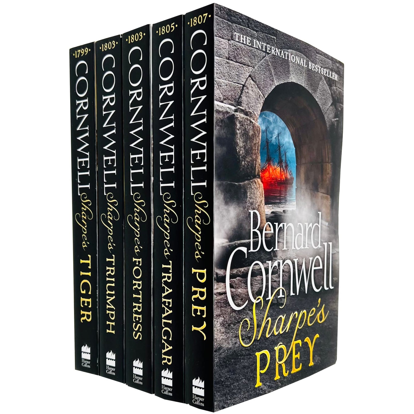 Bernard Cornwell The Sharpe Series 1 To 5 Books Collection Set (Tiger, Triumph, Fortress, Trafalgar & Prey) [Paperback] Bernard Cornwell