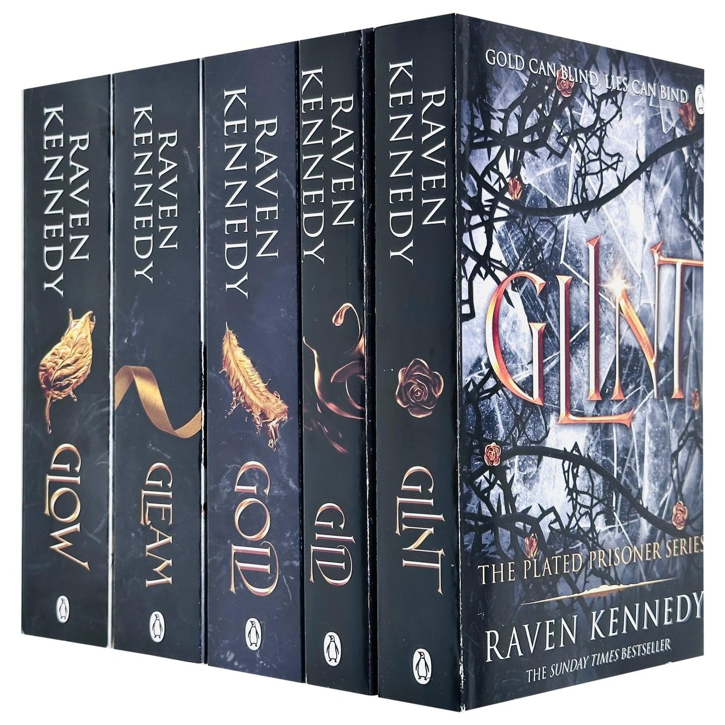 The Plated Prisoner Series 5 Books Collection Set by Raven Kennedy (Gild, Glint, Gleam, Glow, Gold) [Paperback] Raven Kennedy