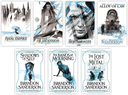 By Brandon Sanderson (The Mistborn) 7 Books Collection set: The Final Empire, The Well Of Ascension, The Hero Of Ages, Alloy Of Law, SHADOWS OF SELF, The Bands Of Mourning & The Lost Metal [Paperback] Brandon Sanderson