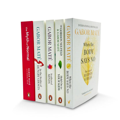 Dr Gabor Maté 5 Books Collection Set (When The Body Says No, Hold On To Your Kids, In The Realm Of Hungry Ghosts, Scattered Minds & [Hardcover] The Myth Of Normal)