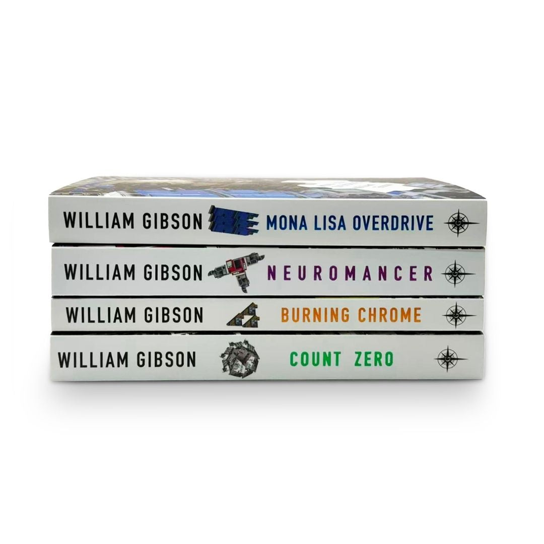 William Gibson Neuromancer Collection 4-Book Bundle (Neuromancer, Count Zero, Mona Lisa Overdrive, Burning Chrome) + Gift Journal