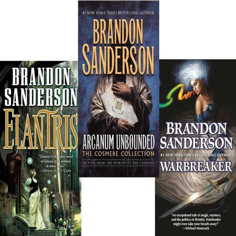 Brandon Sanderson 3 Books Collection Set (Arcanum Unbounded, Elantris, Warbreaker)