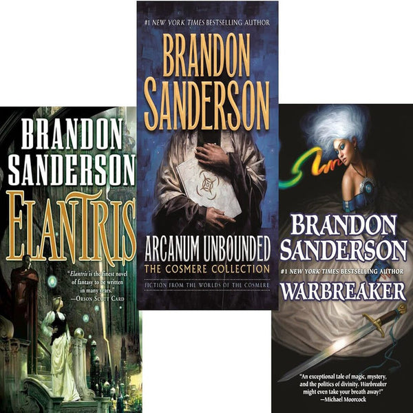 Brandon Sanderson 3 Books Collection Set (Arcanum Unbounded, Elantris, Warbreaker)