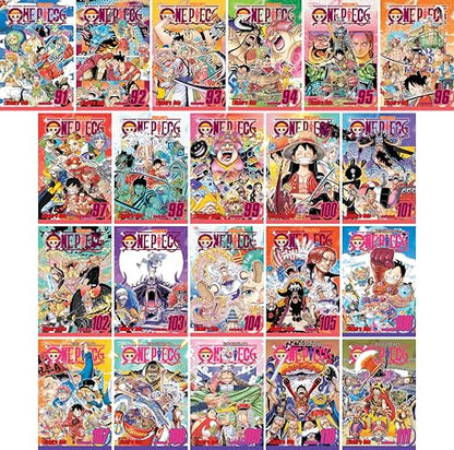 One Piece Series (Volumes 91-111) Manga Set by Eiichiro Oda (21 Books)