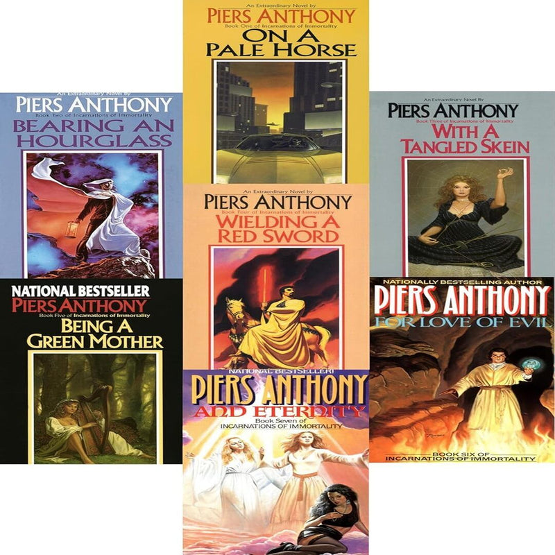 Incarnations of Immortality Set (Books 1-7) 1983-1990;On a Pale Horse, Bearing an Hourglass, With a Tangled Skein, Weilding a Red Sword, Being a Green Mother, For Love of Evil, & And Eternity