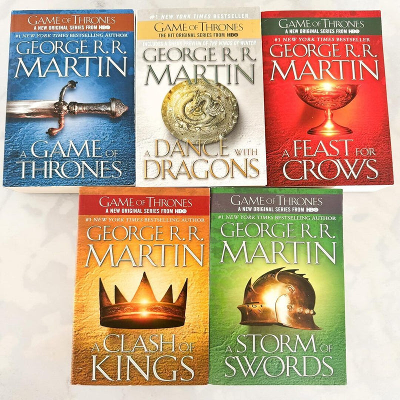 FIVE-BOOK GEORGE MARTIN SET:THRONES, KINGS, SWORDS, CROWS, DRAGONS (Song of Ice & Fire)